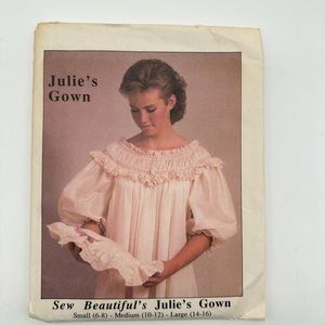 Uncut Sewing Pattern Julie's Gown Sew Beautiful's S M L 6-16 Sleep wear Vintage